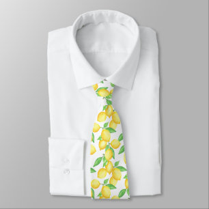 Mediterrenean Citrus Lemon pattern Tie