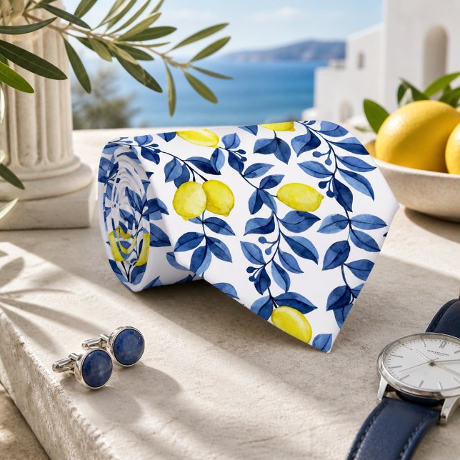 Mediterrenean Citrus Lemon pattern Tie (Creator Uploaded)