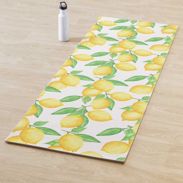 Mediterrenean Citrus Lemon pattern Yoga Mat (In Situ)