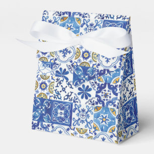 Meditteranean Mosaic Tiles Wedding Baby Birthday Favor Box