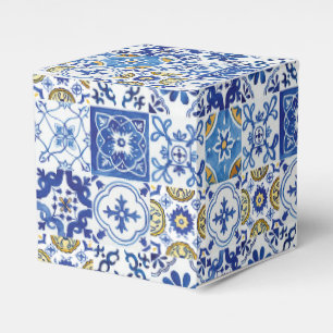 Meditteranean Mosaic Tiles Wedding Bridal Birthday Favor Box