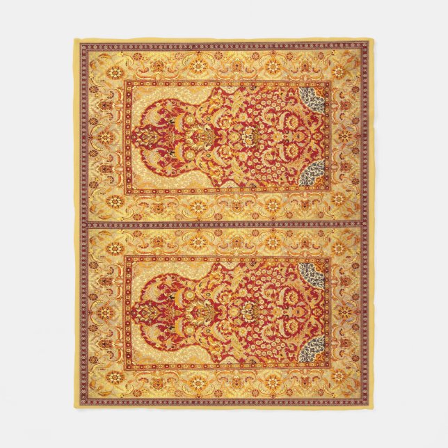 Medium 2-Person Washable Muslim Prayer Rug 50"x60" Fleece Blanket (Front)