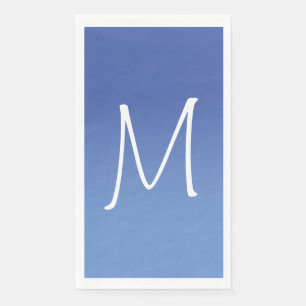 Medium and Cornflower Blue Ombre Monogram Napkin