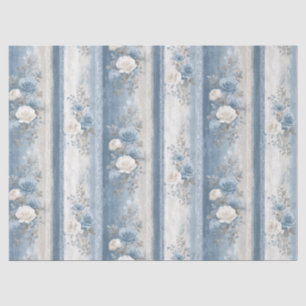 Medium Baby Blue Stripe & Lace  Tissue Paper