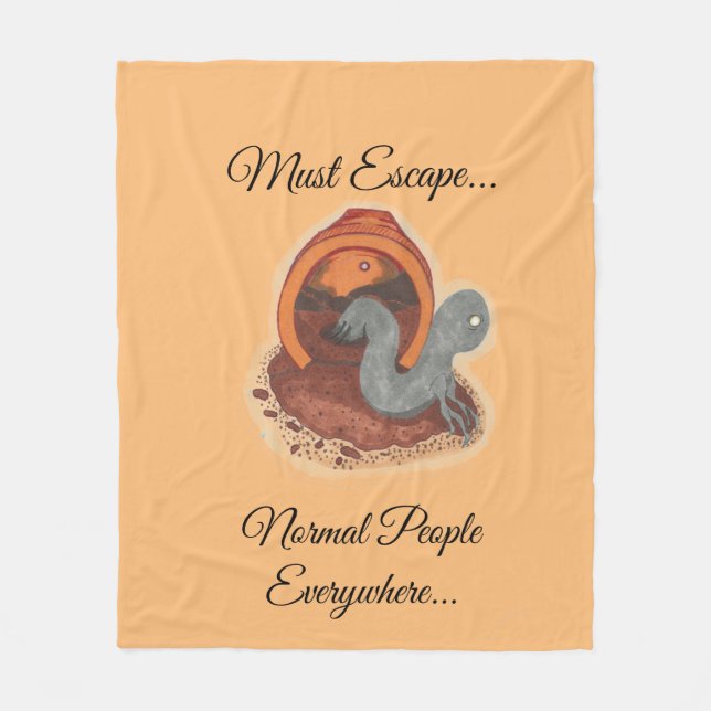 medium blanket- Must Escape.. The potted creature Fleece Blanket (Front)