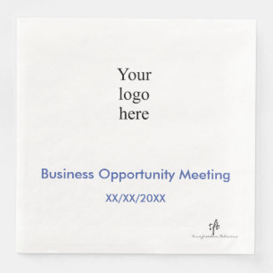 Medium Blue and White In-Person Seminar Logo  Napkin