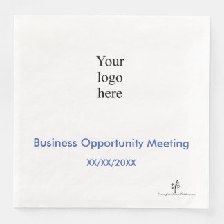 Medium Blue and White In-Person Seminar Logo Napkin