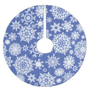 Medium Blue Christmas Snowflake Pattern Tree Skirt