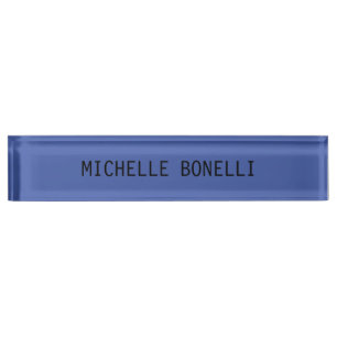 Medium Blue Colour Minimalist Plain Legible Modern Nameplate