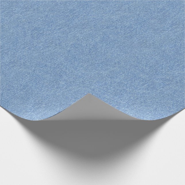Medium Blue Denim Texture Wrapping Paper (Corner)