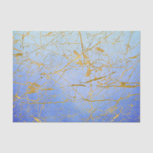 Medium Blue Water Colour with gold spatter Tissue Paper