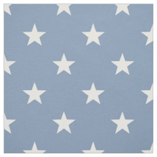 Medium Blue White Stars (small scale) Fabric
