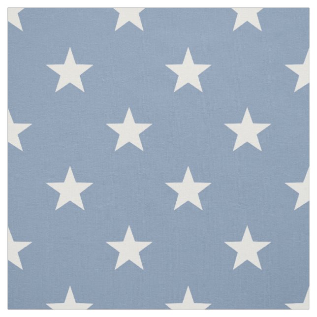 Medium Blue White Stars (small scale) Fabric (Swatch)
