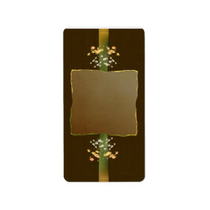 Medium Brown Posies Apothecary Label