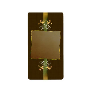 Medium Brown Posies Apothecary Label
