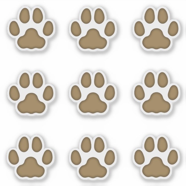 Medium Cat Paw Prints Brown Animal Tracks Decals (Front)