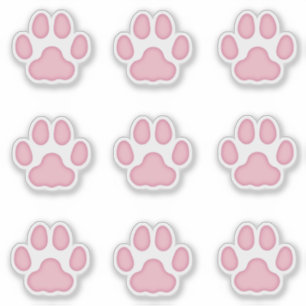 Medium Cat Paw Prints Pink Animal Tracks Decals
