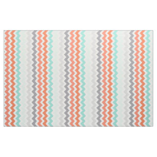 Medium Chevron Stripes Blue Coral Grey Purple Fabric