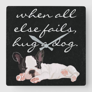 Medium Clock "Hug a Dog"