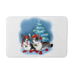 Medium Corgi Christmas Bath Mat