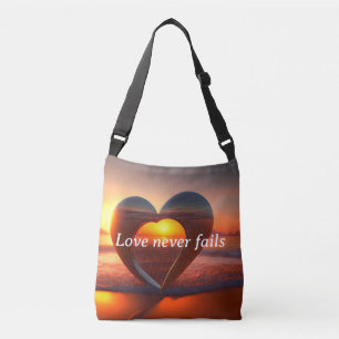 Medium Cross Body Bag Love Never Fails Custom Text