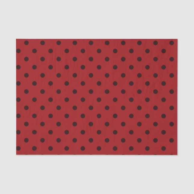 Medium & Dark Red Polka Dot Tissue Paper (Front)
