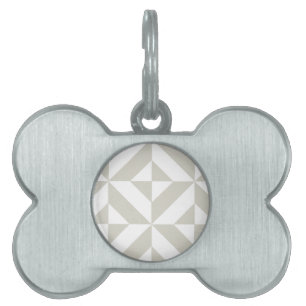 Medium Gray Geometric Deco Cube Pattern Pet Tag