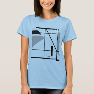Medium Grey Black Contemporary Geometric MCM Look T-Shirt
