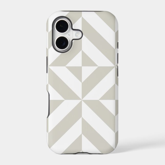 Medium Grey Geometric Deco Cube Pattern (Back)