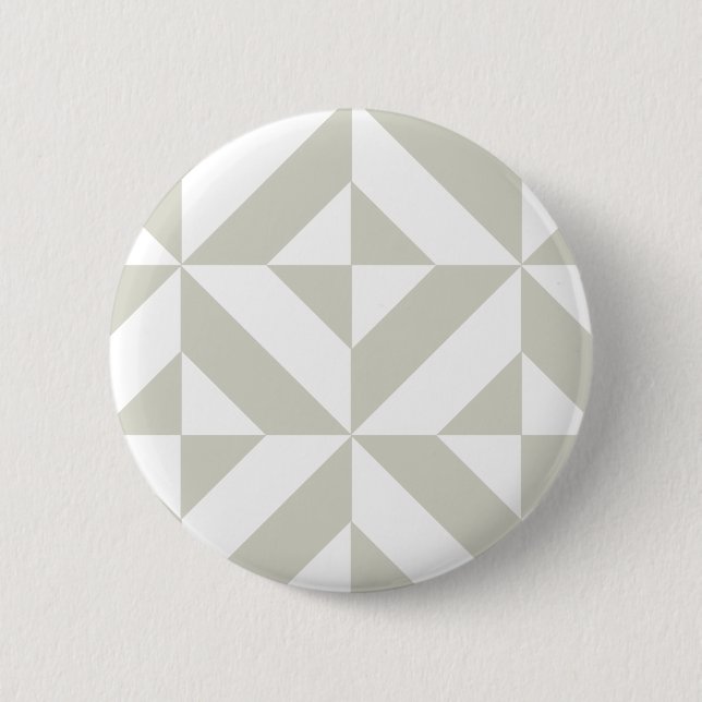 Medium Grey Geometric Deco Cube Pattern 2 Inch Round Button (Front)