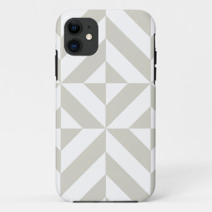 Medium Grey Geometric Deco Cube Pattern iPhone 11 Case