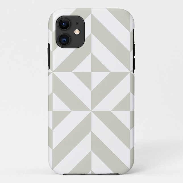 Medium Grey Geometric Deco Cube Pattern Case-Mate iPhone Case (Back)