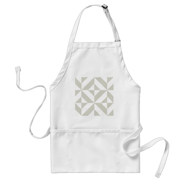 Medium Grey Geometric Deco Cube Pattern Standard Apron (Front)