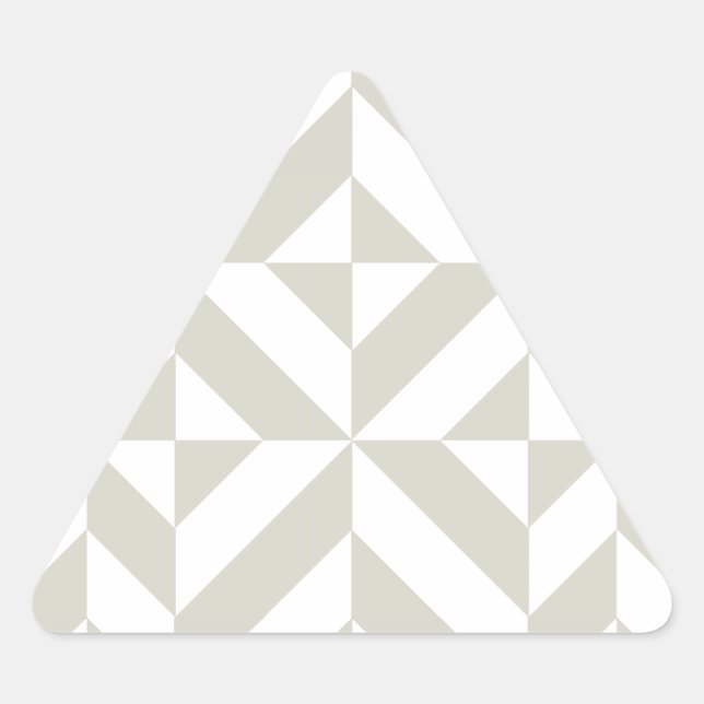 Medium Grey Geometric Deco Cube Pattern Triangle Sticker (Front)
