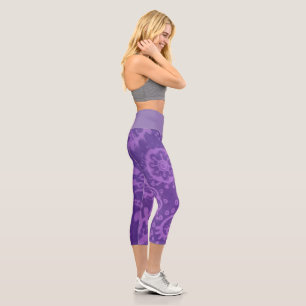 MEDIUM High Waisted Bright Purple Capris
