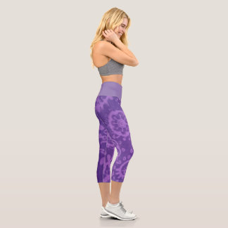 MEDIUM High Waisted Bright Purple Capris