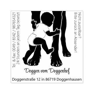 Medium large Great Dane stamp lots of text