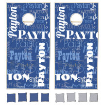 Medium Length Name Pattern Typography Blue