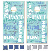 Medium Length Name Pattern Typography Blue
