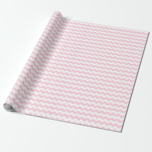 Medium Light Pink and White Waves Wrapping Paper