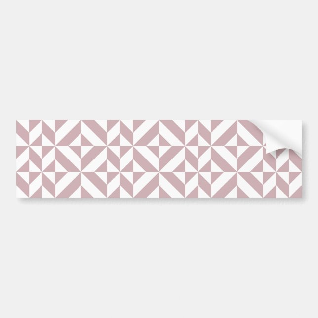Medium Mauve Geometric Deco Cube Pattern Bumper Sticker (Front)