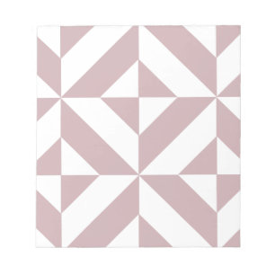 Medium Mauve Geometric Deco Cube Pattern Notepad