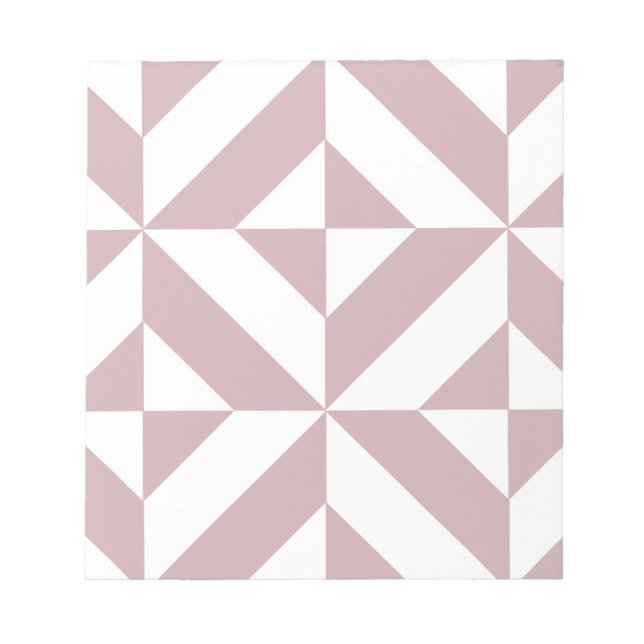 Medium Mauve Geometric Deco Cube Pattern Notepad (Front)