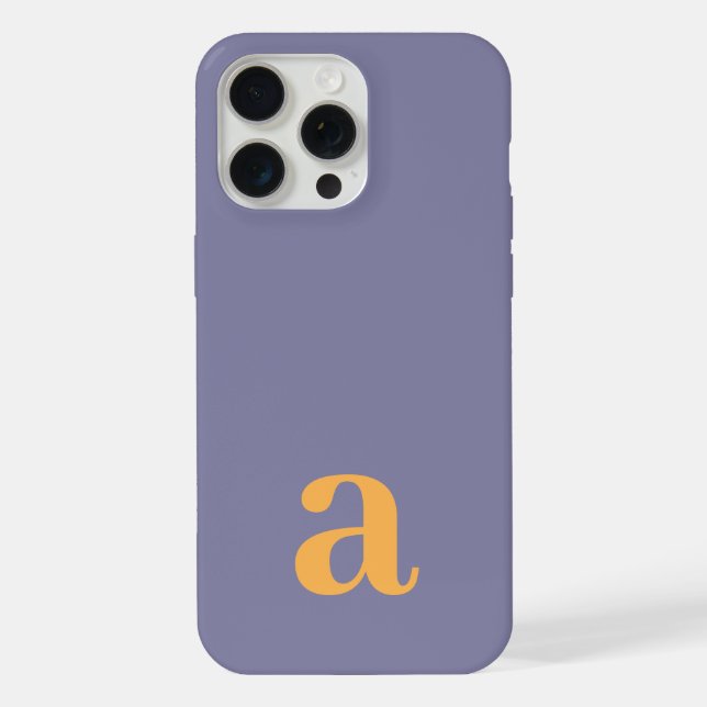 Medium Monogram Letter Yellow & Blue Minimalist iPhone Case (Back)