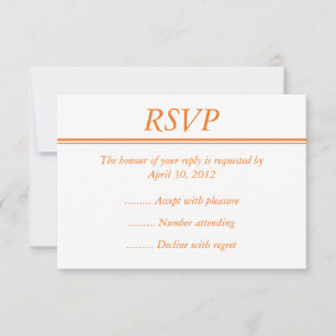 Medium Orange RSVP, Reply or Response Card