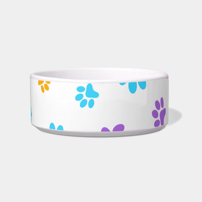 Medium Paw Print Pet Bowl (Front)