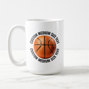 Medium Personalized Text Basketball 15 oz. Custom Coffee Mug