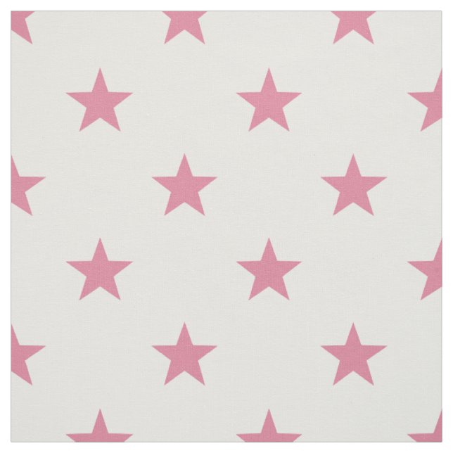 Medium Pink Stars (large scale) Fabric (Swatch)