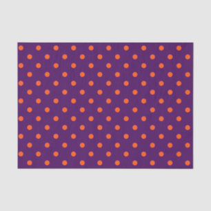 Medium Purple & Pumpkin Orange Polka Dots Tissue Paper