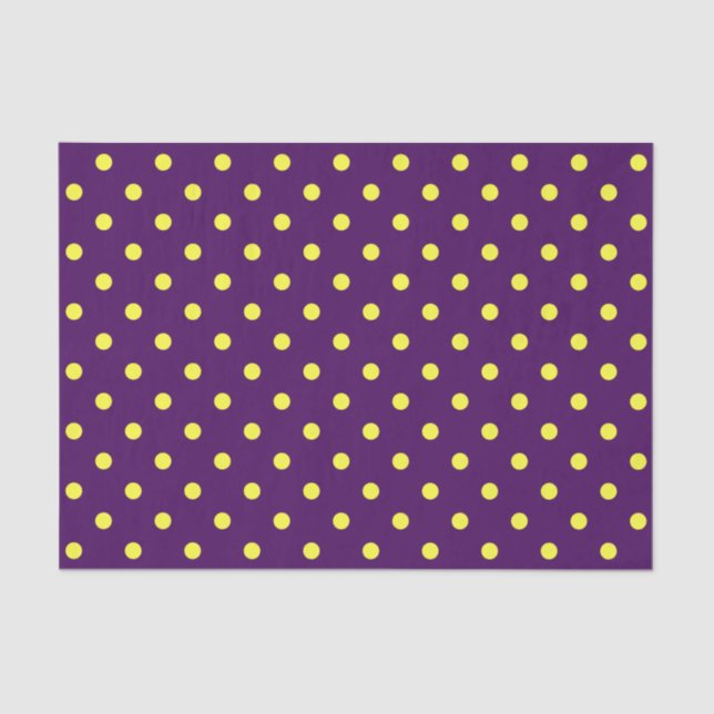 Medium Purple & Yellow Polka Dots Tissue Paper (Front)